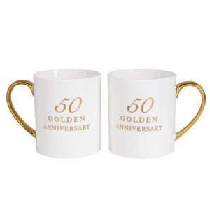 Amore by JULIANA Set of 2 Porcelain Mugs  50th Anniversary