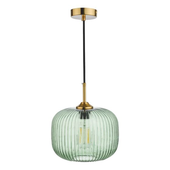 Demarius 1 Light Pendant Green Glass