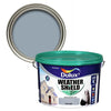 A strong, calming grey - Dulux Weathershield Blue Grey - paired with a subtle hint of soft green - Soft Avoca. 