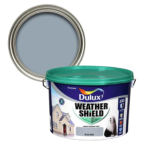 A strong, calming grey - Dulux Weathershield Blue Grey - paired with a subtle hint of soft green - Soft Avoca. 