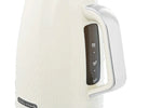 Visualize the Verve Jug Kettle in Cream, a stylish addition to your kitchen, ready to make your favorite hot beverages.