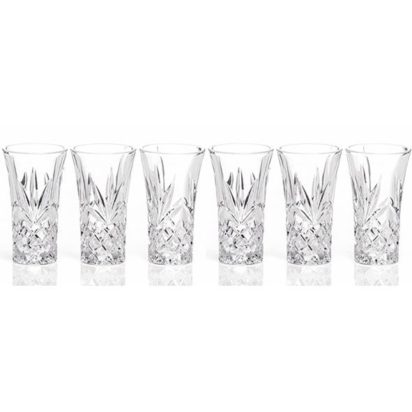 Newgrange Living Adare Set of 6 Shot Glasses Crystal Glassware Gift Boxed Elegant Barware