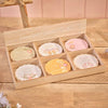 Ceramic Coasters & Placemats Set of 6 Floral Scalloped Edge Round with Wooden Tray