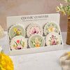 Floral Serenade Ceramic Coasters with 3D Raised Floral Detail
