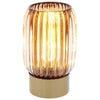 Luxe LED Tall Lamp Lines Bronze Finish