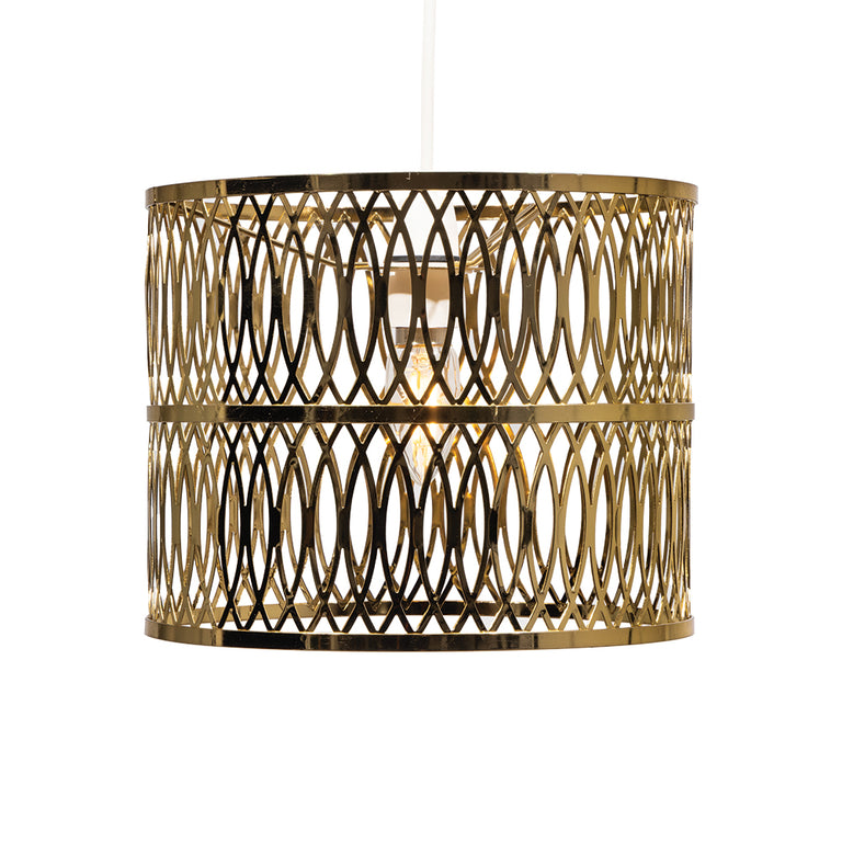 Camena Metal Plate Non Electric Drum Pendant Lighting Shade in Chrome or Soft Gold Finish