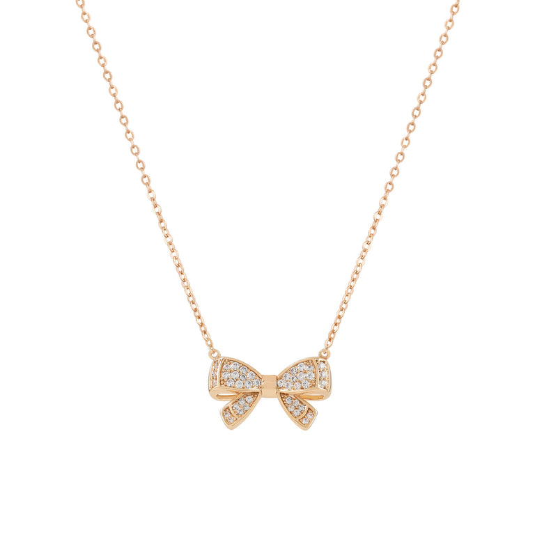 Tipperary Crystal Mini Bow Necklace Jewellery with Anti-Tarnish Finish & Luxury Gift Box