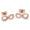 Tipperary Crystal Rose Gold Infinity Stud Earrings