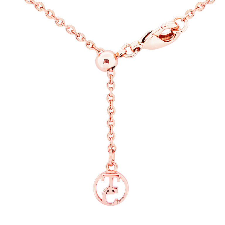 Tipperary Crystal Mother of Pearl Full Moon Pendant Necklace in Rose Gold Jewellery