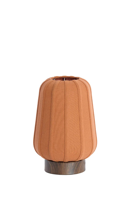 Bibia Wood Effect Table Lamp with Terracotta Textile Shade from Collection Lamps