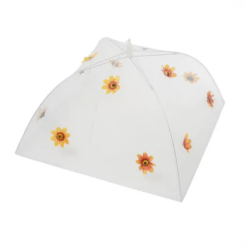Epicurean Orange Flower Food Cover Small Foldable Double Mesh for Food Containers