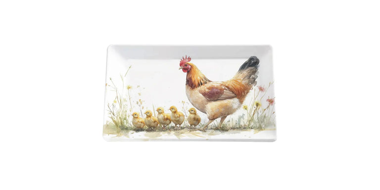 Stow Green Hen & Chicks Scatter Tray Decorative Serveware for Tea & Small Essentials