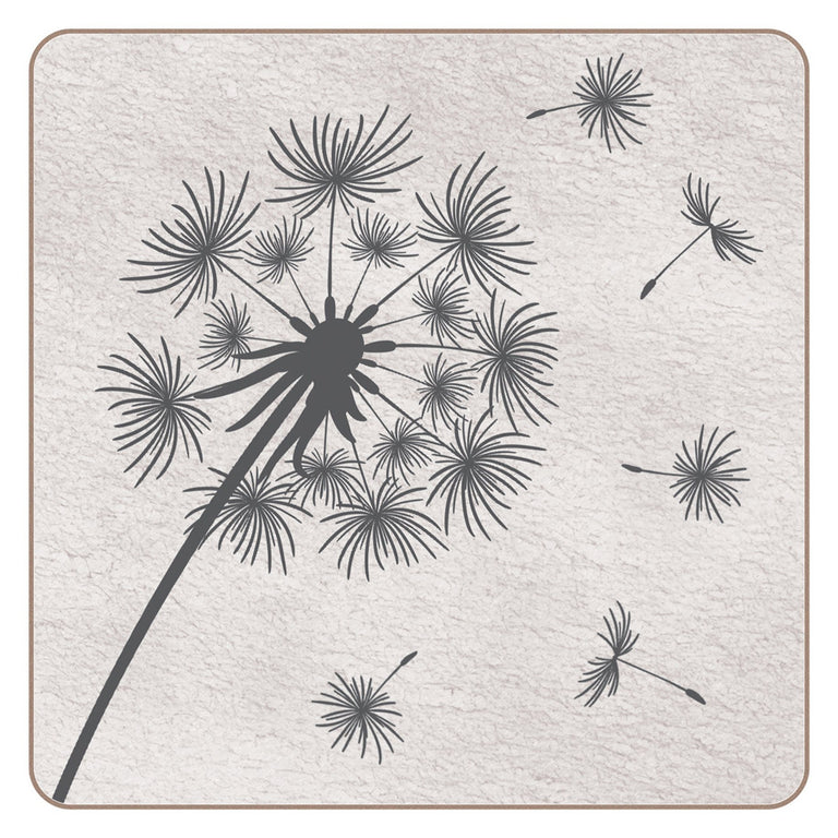 iStyle Dandelion Coasters Set of 4 - Cork Backed Wooden Coasters Set of 4 for Home | Coasters and Placemats Collection