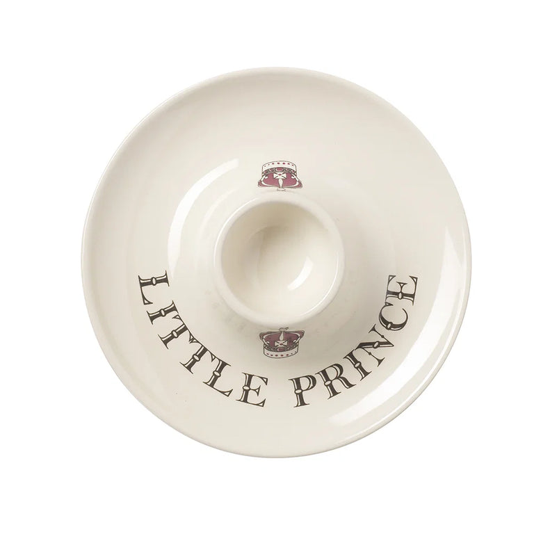 Majestic Little Prince Stoneware Egg Cup Saucer for Kids Breakfasts – Egg Cups Collection