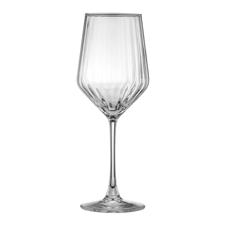 Ravenhead Luxe Set of 4 Wine Glasses Drinking Collection – 50cl Fluted Recycled Glass, Dishwasher Safe