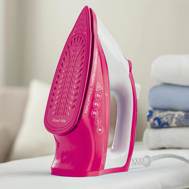Russell Hobbs Light & Easy Brights Berry Iron 2400W Lightweight Steam Iron with Ceramic Soleplate