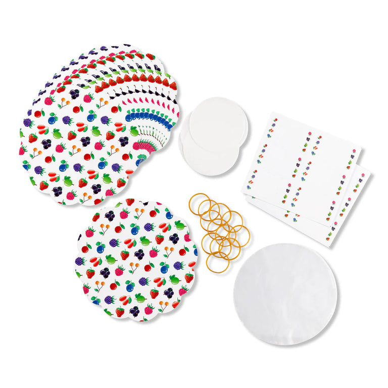 Tala Fruit Design Jam Pot Cover Set – Storage and Organisation Kit for Homemade Preserves