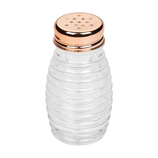 Tala Glass Salt And Pepper Shaker 85ml Rose Gold Lid Beehive Design Kitchen Set