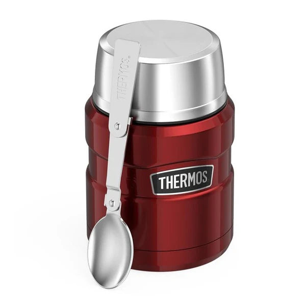 Thermos Stainless Steel Food Flask with Spoon 470ml Cranberry Insulated Food Container