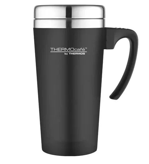 Thermos Thermocafe Travel Mug 400ml Black Stainless Steel Insulated Cup | Water Bottles and Flasks
