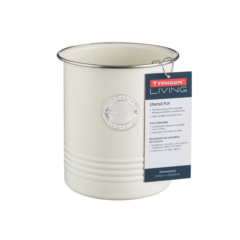 Typhoon Living Cream Utensil Pot – Durable Steel Kitchen Storage and Organisation Accessory