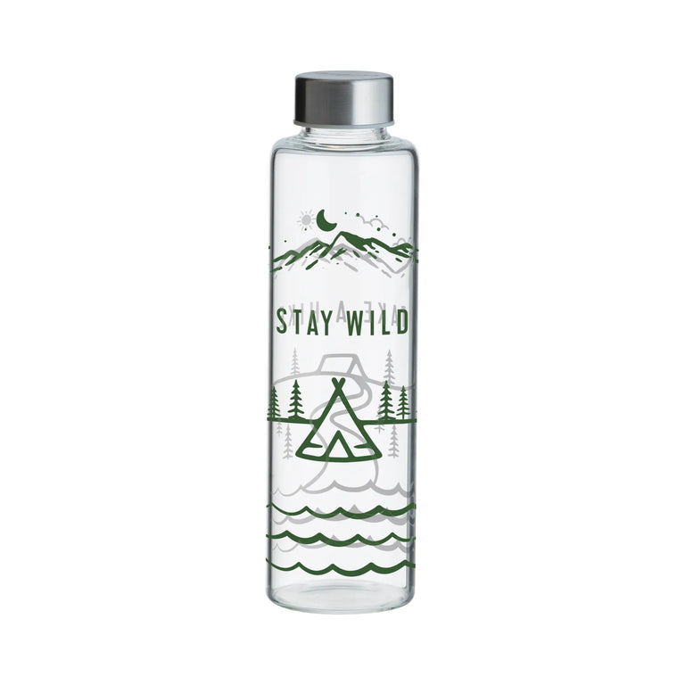 Typhoon Pure Glass Stay Wide 600ml Water Bottle – Reusable Borosilicate Glass Outdoor Bottle