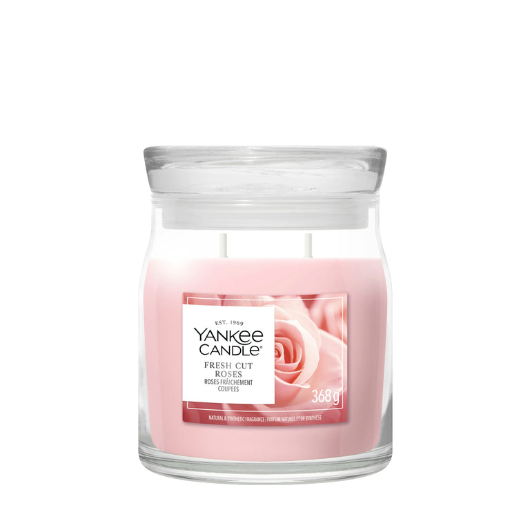Yankee Candle Fresh Cut Roses Signature Medium Jar 368g – Floral Home Accessories Décor