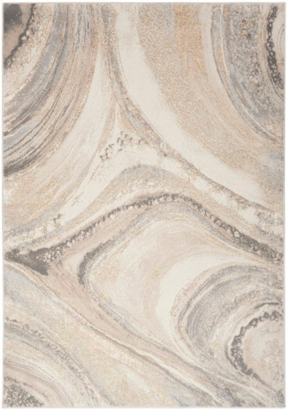 Luxurious abstract rug with metallic accents