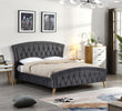 Plush Velvet Double Bed with Elegant Design