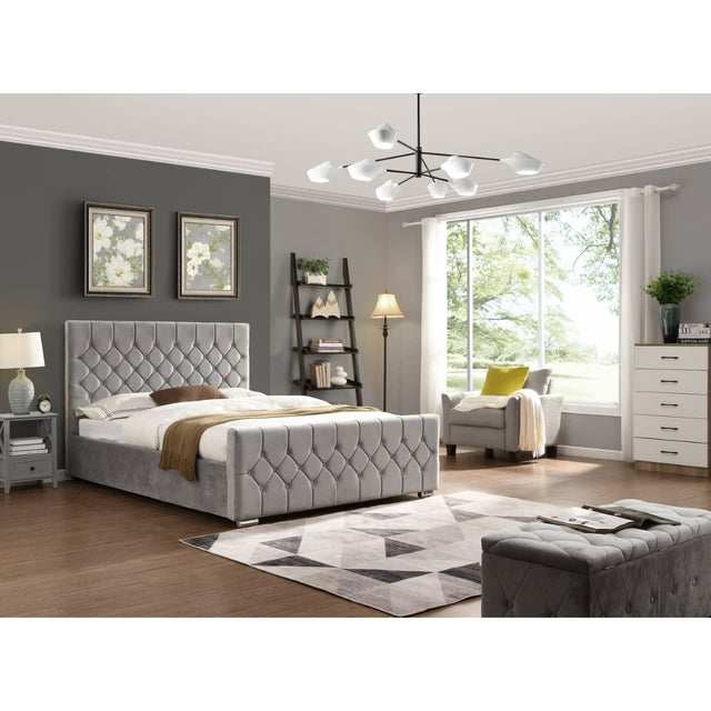 Galway King Size Bed Silver