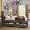 Stylish Linen Upholstered Super King Bed