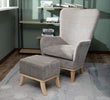 Parker 1986 Chair And Footstool Light Grey