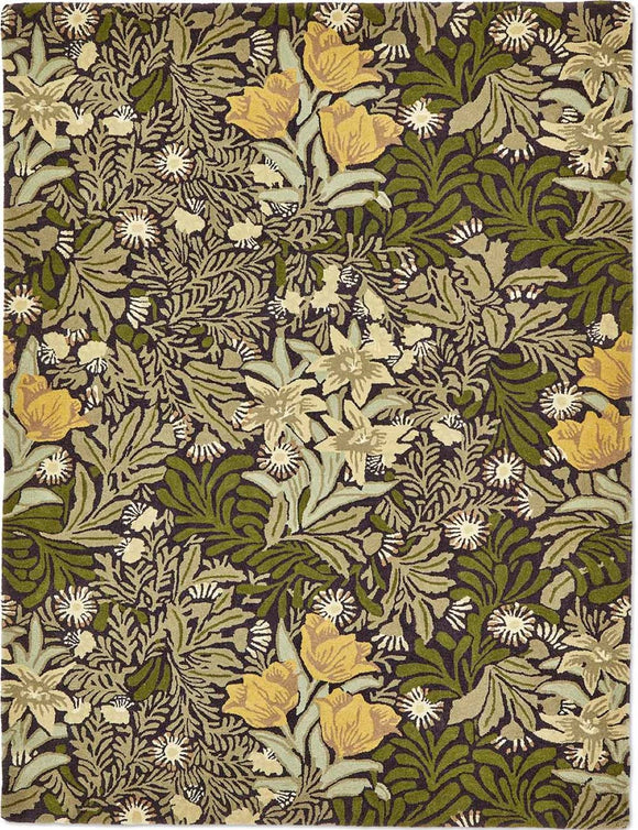 Elevate elegance with the Bower twining vine green rug.
