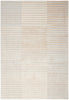 Beige and silver striped rug with metallic shimmer