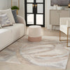 Luxurious high-low texture rug in beige and grey