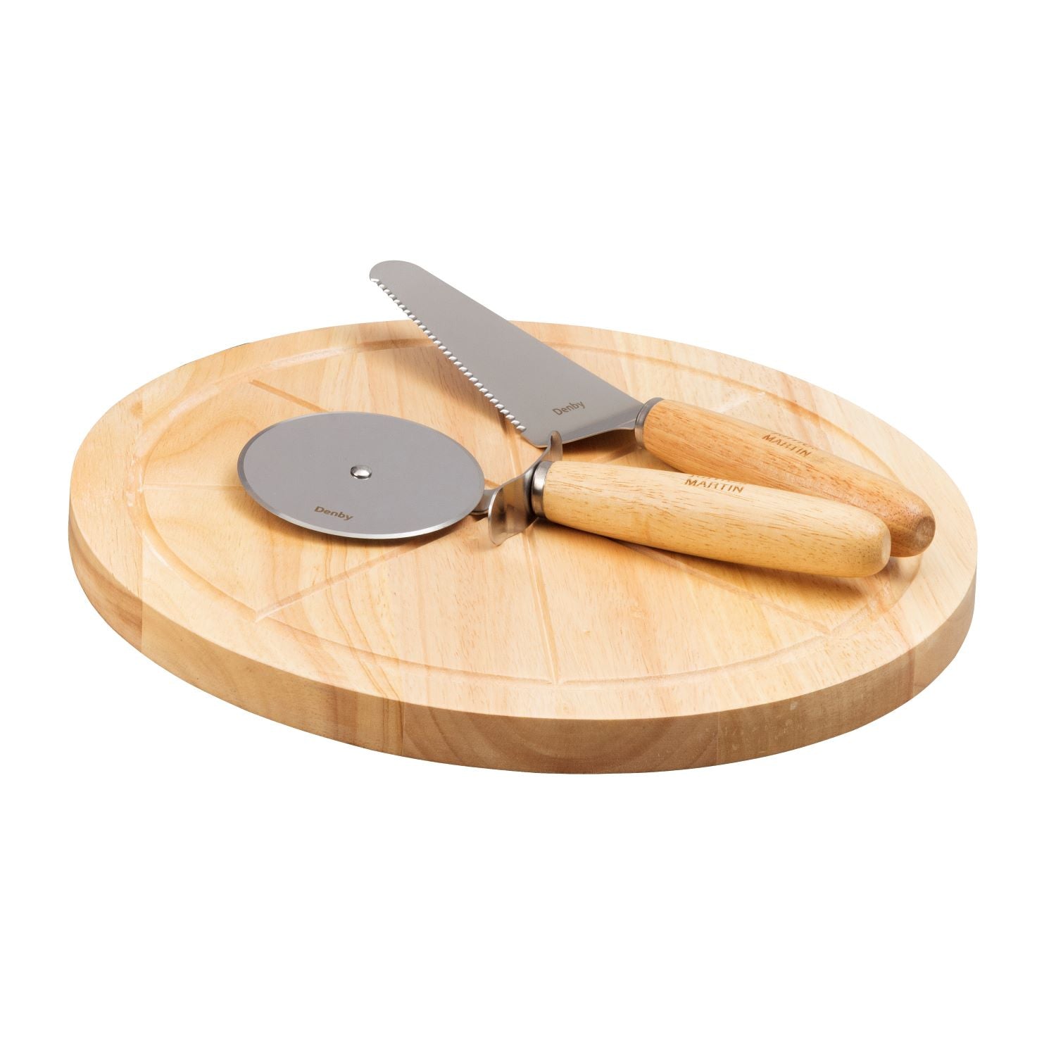 Denby James Martin Pizza Board and Cutter Set Shop Pizza Cutters