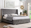 Modern super king size bed with diamond pattern