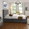 Sleek King Size Bed with Metallic Feet