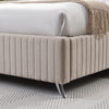 Contemporary Double Bed with Velvet Upholstery - Foys Bedroom Collection