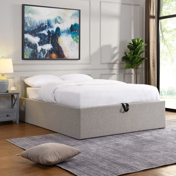 Luxurious Linen Grey King-Size Bed - Owen Bedframe