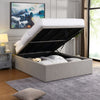 Wooden Double Bed Frame with Ottoman Storage
