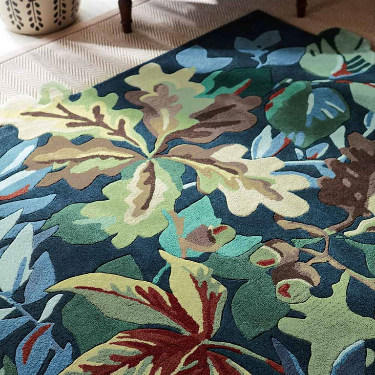 Sanderson Robins Wood Rug Forest Green 146508