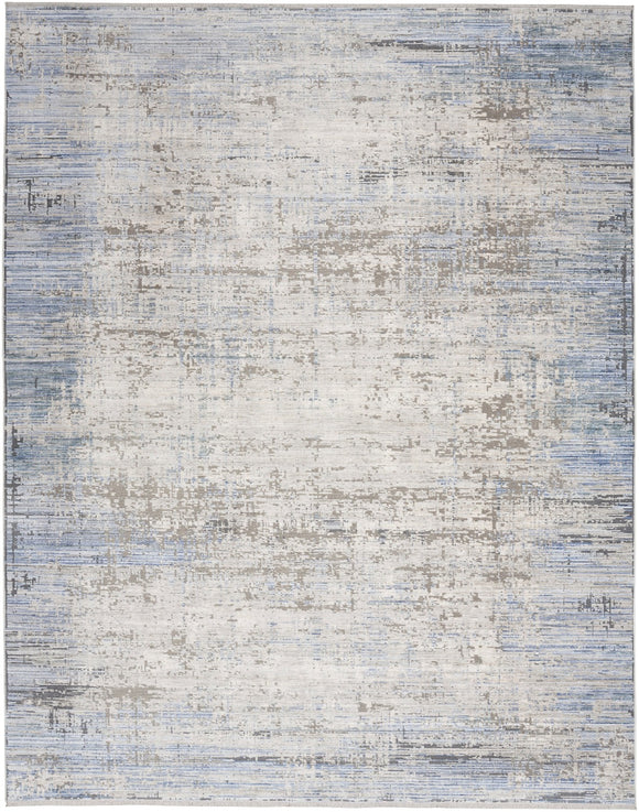 Modern rug in soothing blue and grey hues