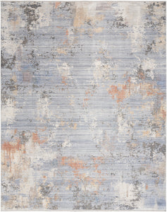 A modern grey and blue rug for home decor