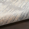Abstract design rug with subtle fringe detail
