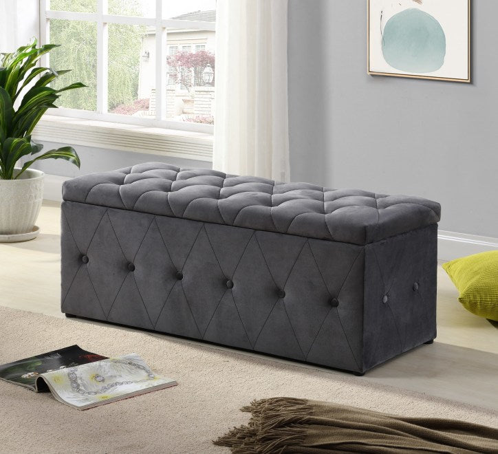 Shelly Button Blanket Box Grey