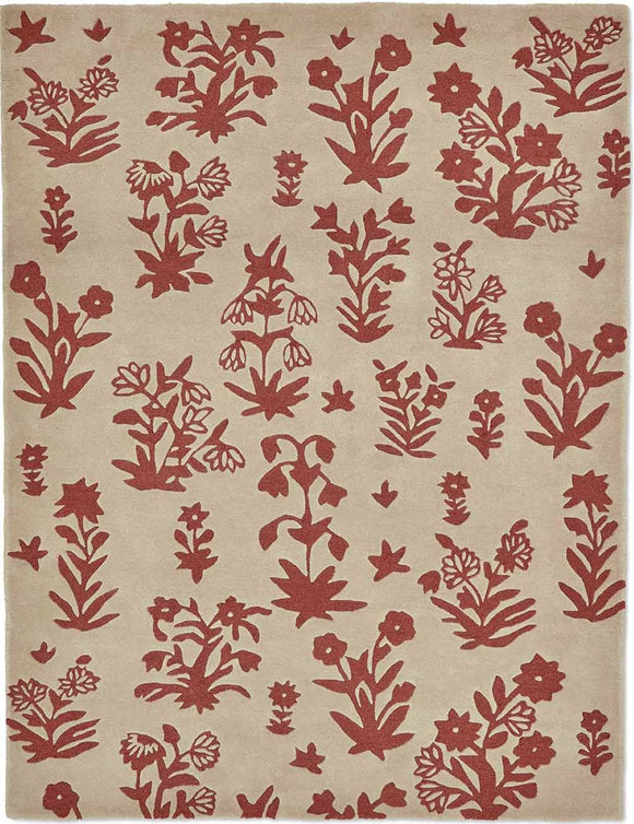 Enhance your living room with the rustic charm of the Woodland Glade Rug in russet brown.