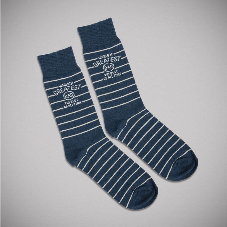 Worlds Greatest Dad Navy Blue Cotton Socks