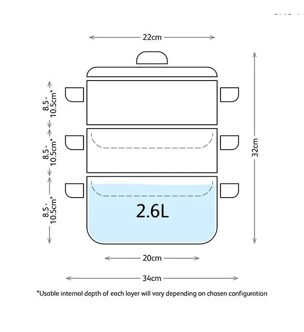 Judge Steamers 22cm 3 Tier Steamer Set