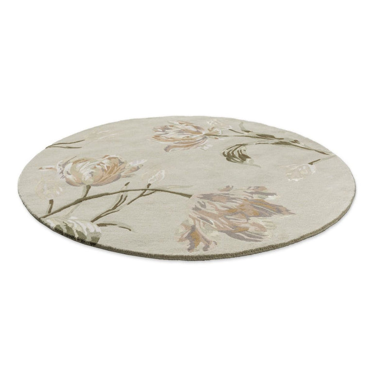 Laura Ashley Gosford Natural/Sage Green Rug - Round